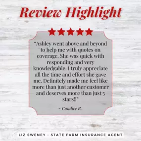 Liz Sweney - State Farm Insurance Agent
Review highlight