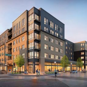 Apartment Exterior at Mercantile on Broadway, Fargo, ND