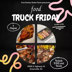 Join us August 4th for our Food Truck Friday Event, from 12 PM-2 PM. We will be hosting Kodesh BBQ & Bowls!