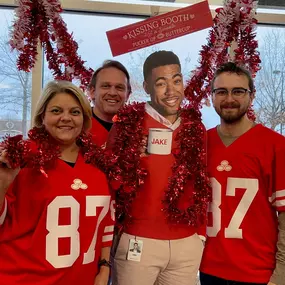 Fridays are for fun outfits & getting ready for some FOOTBALL! ???? Right?!? 
Our team is dressed in red & gold today to support Gallatin's own Jordan Mason in the big game this weekend! Good luck!