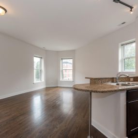 Natural sunlight in the living room area