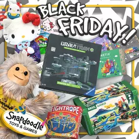 Snapdoodle’s Black Friday Weekend Sale! ????

Turkey Day is almost here, and with it comes one of the biggest shopping weekends of the year! From Friday to Monday we've got HUGE savings in store on top names in toys and games like Gravitrax, Connetix, BRIO, and more! ✨

Find something for everyone on your list and save big while you shop local. ????️

See you there, Snapdoodlers!