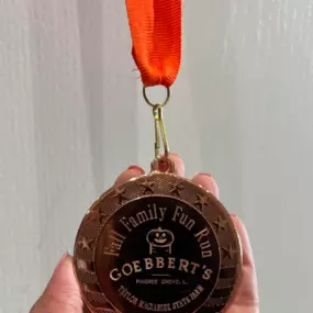 Check out our SWEET medals from Anderson Trophy in Kirkland for our upcoming Fall Family Fun Run! Your registration donation gets you all exclusive access into Goebbert’s Farm for the entire day, apple cider donuts and drinks after the race, and a medal! Prize baskets will be awarded to the most festive, first overall finisher, and finisher with the heaviest pumpkin!