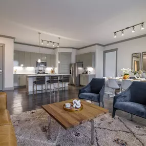 Living Room with Wood Style Flooring