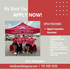 We are Hiring! Please apply online or give us a call!