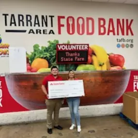 A little gift to our local food bank from Emaly Riojas State Farm!