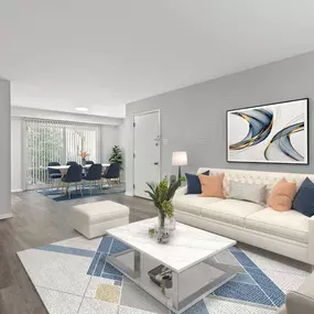 Living room with large window