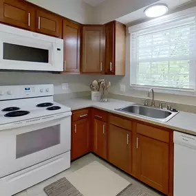 Kitchen with a white stove