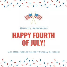 Happy Fourth of July from our office to you! We are so grateful to be celebrating our independence today, and everyday! �
.
Remember to be safe this weekend! ????✨????