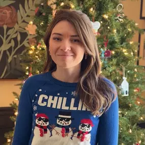 Tori rocking her Christmas sweater this week!