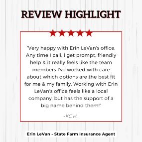 Erin LeVan - State Farm Insurance Agent
Review highlight