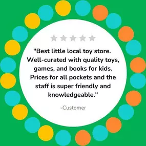 Did you know when you take the time to leave a five star review with thoughtful comments for a small, local shop real people get excited and jump up and down? SO, to this customer, we just want to say THANKS!
????????????