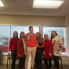 Our team is getting excited for the Big Game this weekend! We enjoyed delicious spreads at each office for our football themed lunch! We are cheering for the Red team this year!! ????????????