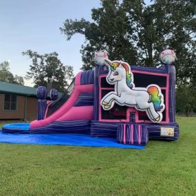Unicorn Slide Bounce House Combo