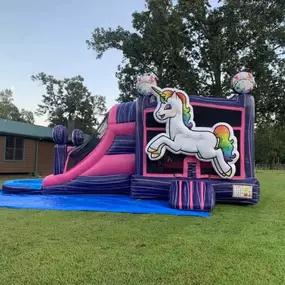 Unicorn Slide Bounce House Combo