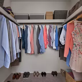 Walk-in closet of Plymouth Woods Apartments' 2-bedroom apartment for rent