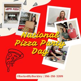 HAPPY NATIONAL PIZZA PARTY DAY!! ????
Today, the office had our own pizza party, with @jetspizza in Port Orange. Comment your favorite Pizza Topping(s)!
#backedbybuckley