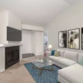 Living room with a couch and a coffee table