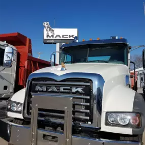 Mack Truck in front of Mack sign at RDO Truck Center.