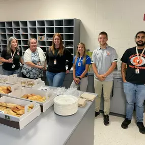 We were happy to provide breakfast for MDHS Teacher Appreciation Week! We enjoyed visiting with the teachers, staff, and administration this morning, showing them how much we love them! We even got to hang out with Everett, the emotional support rabbit!