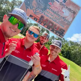 Look at these handsome fellas representing Kim Varnadore State Farm Insurance at the Mount Dora Canes Football golf tournament!