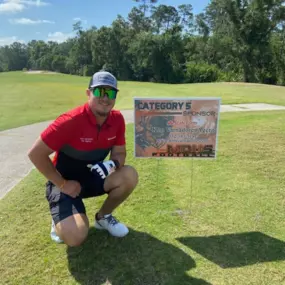 Look at this handsome fella representing Kim Varnadore State Farm Insurance at the Mount Dora Canes Football golf tournament!