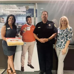 Where’s Jake? You can find him supporting our local law enforcement, Mount Dora Police Department - MDPD, and surprising them with Kings Donuts to give them a yummy sugar rush. We at Kim Varnadore State Farm thank you for your service to our local community!