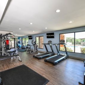 Modern Fitness Center with Cardio Equipment, Exercise Balls and more at Lakeside at Arbor Place
