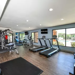 Modern Fitness Center with Cardio Equipment, Exercise Balls and more at Lakeside at Arbor Place