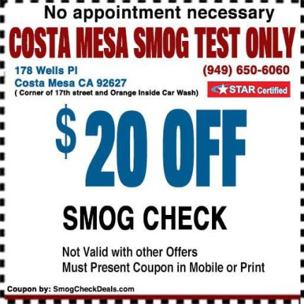 Logo od Costa Mesa Smog Test Only