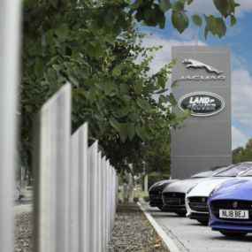 Cars outside the Jaguar Nottingham dealership