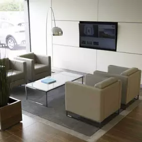 Waiting area inside the Jaguar Nottingham dealership