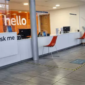 Reception inside of Ford Service Centre Bury