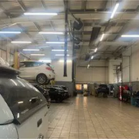 Workshop inside of the Ford Service Centre Bury