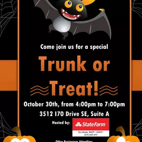 Share with your friends and come see us October 30th for some free candy!