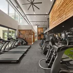 24/7 state-of-the-art fitness center boasting top-of-the-line cardio and strength equipment at AVE Tampa Riverwalk