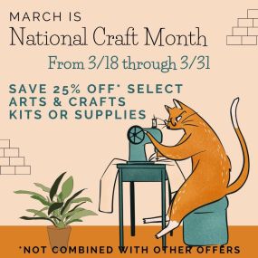 ???????????? National Craft Month ????????????
???? Now through the 3/31, save 25% off* select art & craft kits from vendors such as OOLY, Klutz, Family Games, & Pencil Grip ????