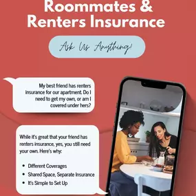 Just because you share a space doesn’t mean you share coverage. Renters insurance is individual—get your own policy and protect what’s yours!
