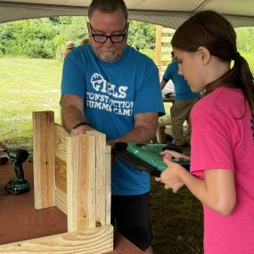 #GirlsConstructionSummerCamp at the building science education center. 
These girls are creating some really cool projects this week! They aren’t afraid to use tools!