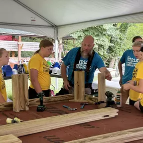 #GirlsConstructionSummerCamp at the building science education center. 
These girls are creating some really cool projects this week! They aren’t afraid to use tools!