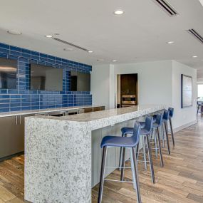 Resident clubroom with entertaining kitchen and bartop