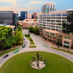 West-facing view toward Midtown Nashville and Buddy Killen Circle