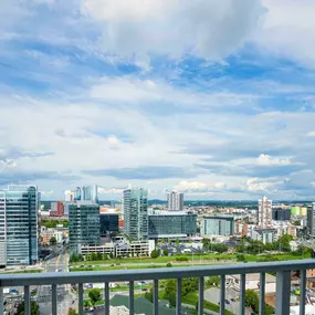 View of Downtown Nashville from top-floor private balcony