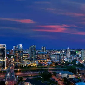 Twilight view of Downtown Nashville