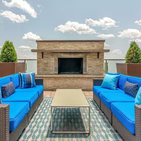 Outdoor Lounge with fireplace