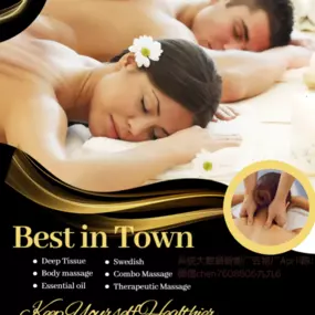 A couple's massage is just like any other massage service, 
but you and your partner receive the massage at the same time, 
on separate tables, and by two different massage therapists. 
The massage is generally offered in a private room on side-by-side massage tables.