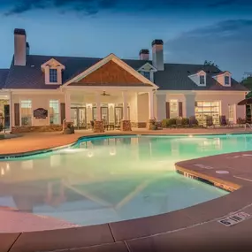 Outdoor Pool at twilight at Walden Oaks Anderson SC 29625