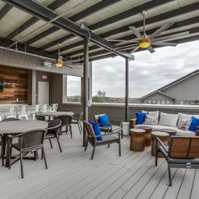 Villas side rooftop lounge with plenty of seating