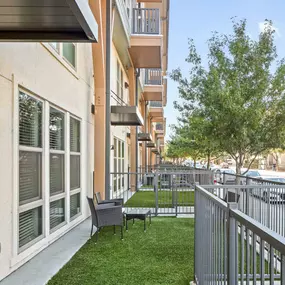 Flats townhome private yard at Camden Greenville