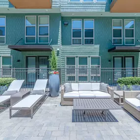 Flats side pool deck with lounge seating